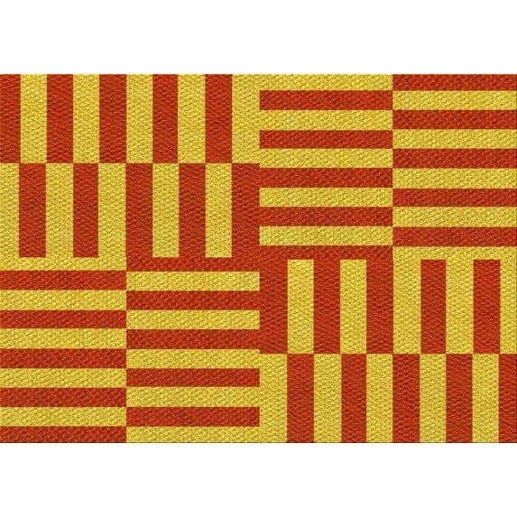 Ahgly Company Machine Washable Indoor Rectangle Transitional Neon Red Area Rugs, 5' x 8'