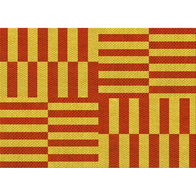 Ahgly Company Tapis Rectangulaire Lavable en Machine Intérieur Transitionnel Néon Rouge, 7 Pieds x 10 Pieds
