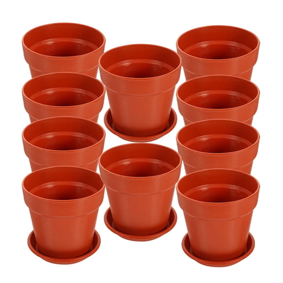 MOKKHNB 10Sets Plastic Flower Planter Pot for Balcony Garden and Desktop Use