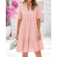 thumbnail image 2 of Vestido casual BTFBM para mujer, bohemio, verano, cuello en V, manga corta, 2 of 9
