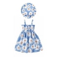 thumbnail image 2 of Mifsaly 2 Piece Dress Sets for Toddler Girls Cute Heart Print Smocked Sleeveless Sundress and Bucket Hat Cute Summer Beach Vacation Casual Matching Outfits, 2 of 9