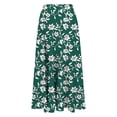 thumbnail image 3 of Women's Long Skirts, Boho Floral Printed Elastic High Waist Flowy Maxi Skirt Tennis Skirt Women Green S, 3 of 5