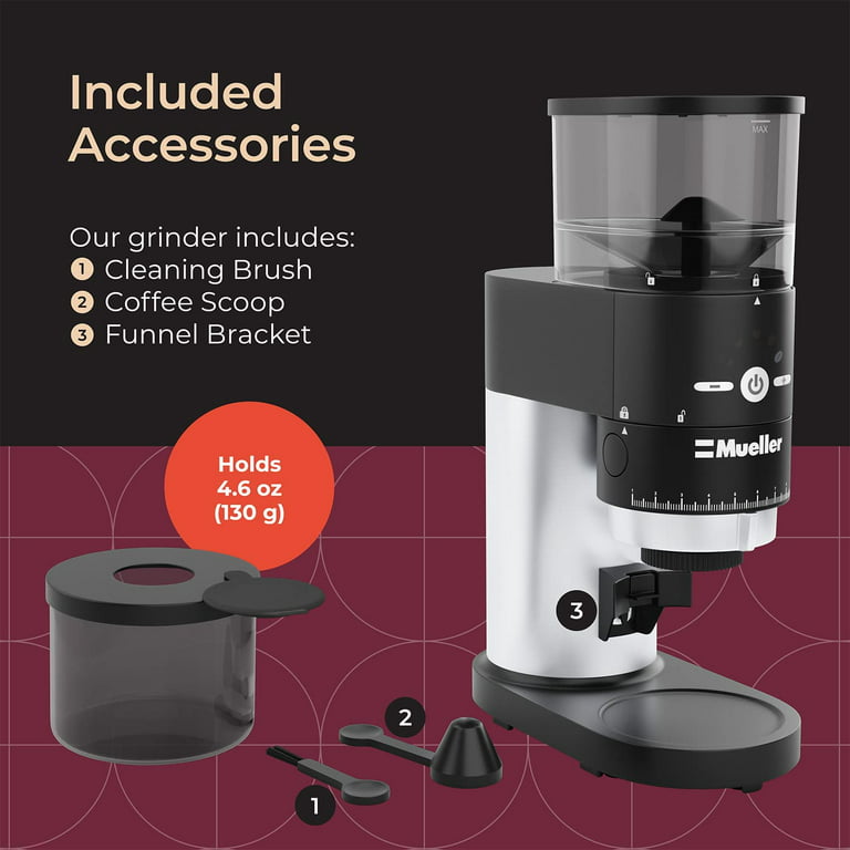 Mueller Ultra-Grind Conical Burr Grinder Professional Series, Innovative  Detachable PowderBlock Grinding Chamber for Easy Cleaning and 40mm Hardened  Gears for Long Life 