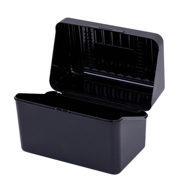 Preplabs Porte-cartes d'Index à Couvercle Rabattable, Boîte de Rangement de Bureau pour Notes, Boîte à Notes Organisateur de Cartes Flash, Système d'Index en Plastique pour Bureau