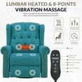 thumbnail image 5 of EPICOZY Power Swivel Rocking Glider Recliner Chair with Massage and Heat, Electric Nursery Glider Rocker for Living Room, Wingback Tufted Upholstered Recliner Chair with Type-C & USB Ports, Teal, 5 of 7