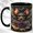 Black, variant on Cute Bat Coffee Mug, Gothic Floral Mug, Ceramic 11 oz