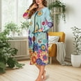 thumbnail image 2 of FOR U DESIGNS Boho Mandala Butterfly Print House Dresses for Women Breathable House Dress with Pockets, Zip Up Elastic Fabric Robes for Women Long Sleeve Mumu Dress, M, 2 of 8