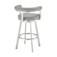 thumbnail image 4 of Benjara Weni 26 Inch Swivel Counter Stool, Barrel Open Back, Light Gray, Chrome, 4 of 5