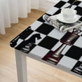 thumbnail image 5 of HAOXIT Black and White Checkered Checkered Racing Flag Print Table Cover Decorations for Game Party Dining Room Booth Props 36*36, 5 of 8
