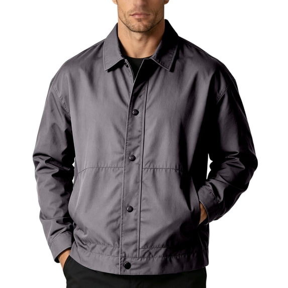Frnrwgo Mens Jacket Loose Fit Button Front Patch Pocket Lapel Casual Spring Fall Outerwear