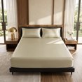 thumbnail image 3 of REGALWOVEN Fitted Sheet, Polyester Bed Sheets, Cooling and Breathable for All Seasons Khaki 1 PC 78.0x79.9 inch, 3 of 5