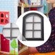 thumbnail image 5 of Ventana de casa de muñecas en miniatura a escala 1:12, accesorios DIY, modelo de ventana pequeña, muebles en miniatura 103 cm negro, 5 of 7