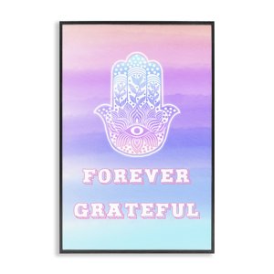 Stupell Bohemian Hamsa Forever Grateful Framed Art, 12x18