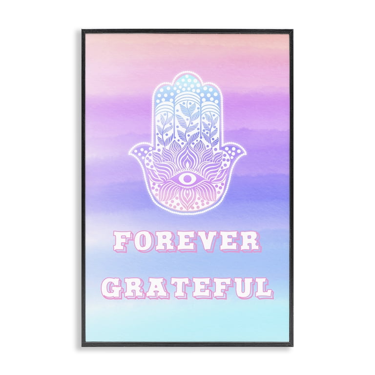 Stupell Bohemian Hamsa Forever Grateful Framed Art, 12x18 photo 1