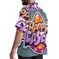 thumbnail image 3 of Easter Font Men's Button Down Hawaiian Print Short Sleeve Casual Summer Beach Shirts, 3 of 6