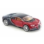 Bugatti Chiron, Red w/ Black - Welly 43738D - 4.5" Diecast Model Toy Car (Brand New but NO BOX)