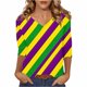 thumbnail image 3 of TaTaai Women's Fashion Christmas Printed Loose Casual V Neck With Three Quarter Sleeves And 3/4 Sleeves T-shirt Pullover Top Gift, 3 of 5