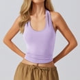 thumbnail image 2 of Kingdiese Women's Detachable Bra Pad V Neck Stylish Back Sports Vest Satin Top for Women, Size S, 2 of 5