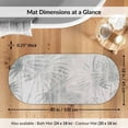 thumbnail image 3 of Evideco French Home Goods Elemental Palm Breeze Gray Nautical, Coastal and Beach Gray Polyester/PU/Rubber Bath Rug, Bath Runner, Non-Slip Backing, 3 of 8