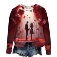 thumbnail image 4 of Qiopertar Mode de la Saint-Valentin Chandail en Molleton Décontracté à Manches Longues Col Rond Imprimé pour Femmes Offres de la Semaine Liquidation à Moins de 5$ Économie jusqu'à 90 % de Réduction, 4 of 4