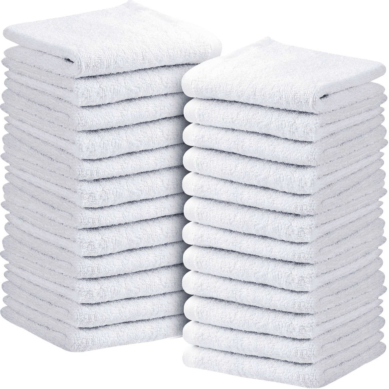 24 pack new white 12x12 100% cotton hotel gym cleaning washcloths wash cloths 