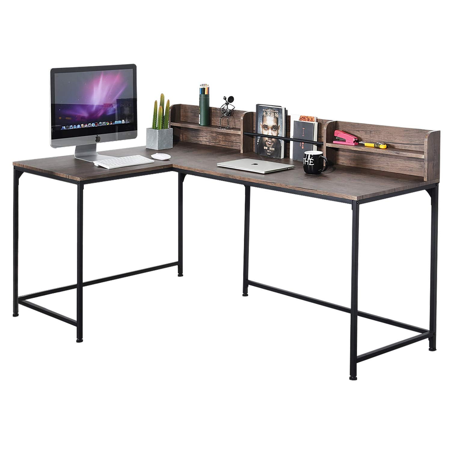 Aingoo L Shaped Corner Desk, Industrial Style Large ...