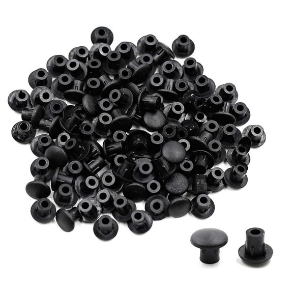 Luomorgo 100Pcs Black 5mm/0.2 inch Shelf Peg Hole Plugs for Kitchen Cabinet Furniture Hole