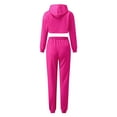thumbnail image 5 of Women's Casual Outfits Solid Sweatshirts Crop Top And Trousers Pants Sets Track Suits Beautiful And Casual Suit Yoga Pants Women Tuxedo Suit plus Size Suit Women Homecoming Pants Outfit Junior Womens, 5 of 6