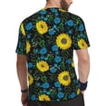thumbnail image 2 of Wukai Sunflowers And Blue Flower Print Men's Short-Sleeved Mesh T-Shirt,Quick-Dry Short Sleeve Workout T-Shirt-XX-Large, 2 of 8