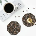 thumbnail image 4 of Yiaed Mushroom Garnish Print Leather Coasters for Drinks - Cup Coasters Coffee Table Kitchen Table Bar, Home & Office Gifts Handmade Drink Coasters-Octagon, 4 of 6