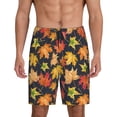 thumbnail image 3 of Lsque Colorful Maple Leaves Mens Sleep Pajama Shorts,Short Pajama Pants, Cotton Ultra-Soft Knit-4X-Large, 3 of 9