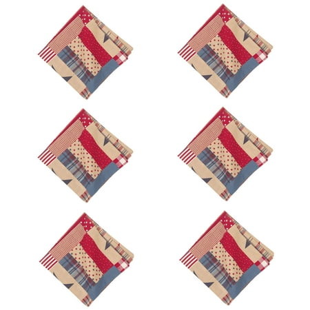 

C&F Home Bennington Napkin Set of 6 Oversized Cotton Stars Stripes 4th of July USA Patchwork Dinner Napkin Cloth For Table Decor Independence Day Memorial Day Patriotic American Americana