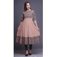 thumbnail image 2 of Bimba Light Pink Salmon Geometric Square Indian Ethnic Wear For Women Indian Kurtis Long Anarkali Kurta Large, 2 of 5