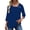 F-Blue, variant on UVN Summer Square Neck Blouses for Women 3/4 Sleeve Shirt Ladies Dressy Casual Button Tunic Tops