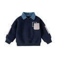 thumbnail image 3 of YOUYEDIAN Toddler Boys Fleece Sweatshirts Casual Fashion Long Sleeve Lapel Pullover Sweater, 3 of 5