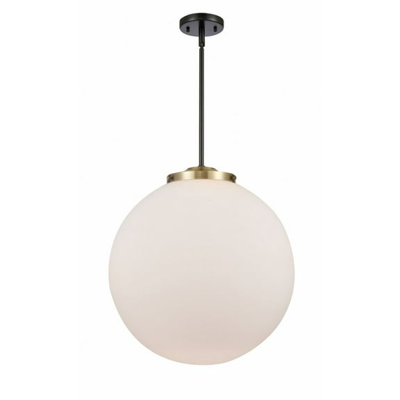 221-1S-BAB-G201-18-Innovations Lighting-Beacon - 1 Light Pendant In Industrial Style-19 Inches Tall and 18 Inches Wide-Black Antique Brass