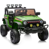 Hikiddo 12V Kids Ride on Toys Truck, Electric Ride on Car for Kids Boys w/ Remote, Bluetooth - Army Green