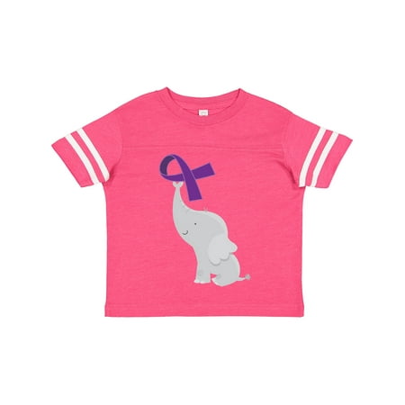 

Inktastic Purple Awareness Ribbon Elephant Gift Toddler Boy or Toddler Girl T-Shirt