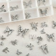 thumbnail image 2 of 20PCS Silver Alloy Butterfly Nail Art Bow Charms Accessories Parts For Manicure Doecr Retro Nails Decoration Design Supplies, 2 of 10