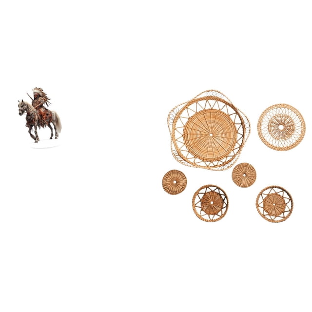 Centro de mesa acrílico con forma de caballero y colección de arte mural tejido en ratán para decoración del hogar. Regalo único para dormitorio,