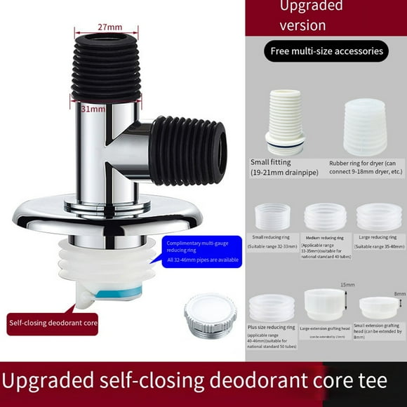 Bgsha Washing Machine Drain Pipe Floor Drain Joint Check Valve To Prevent Backflow Pipe Connector Hose Adapter Kitchen Drain Pipe Join