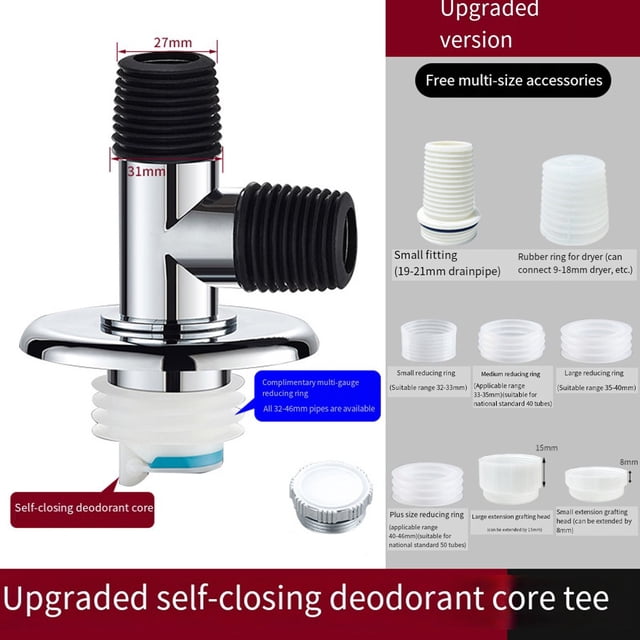 Mosiee Washing Machine Floor Drain Joint Double Purpose Pipe Connector Hose Adapter Disposer Trap Tool Check Valve To Prevent Backflow