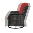 thumbnail image 2 of POCASSY Outdoor Wicker Rattan Swivel Rocking Patio Club Accent Chairs with Cushions, 2 of 8