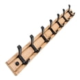 thumbnail image 2 of Wall Mounted Coat Rack Coat Rack Coat Hanger for Bathroom Entryway Bedroom Robes Wood 7 Hooks, 2 of 8