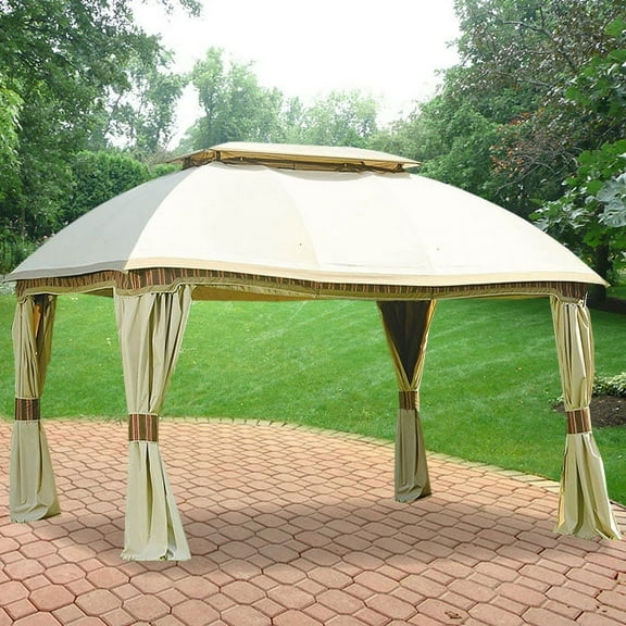 Garden Winds Replacement Canopy Top and Side Mosquito Netting Set for Domed Gazebo - Riplock 350
