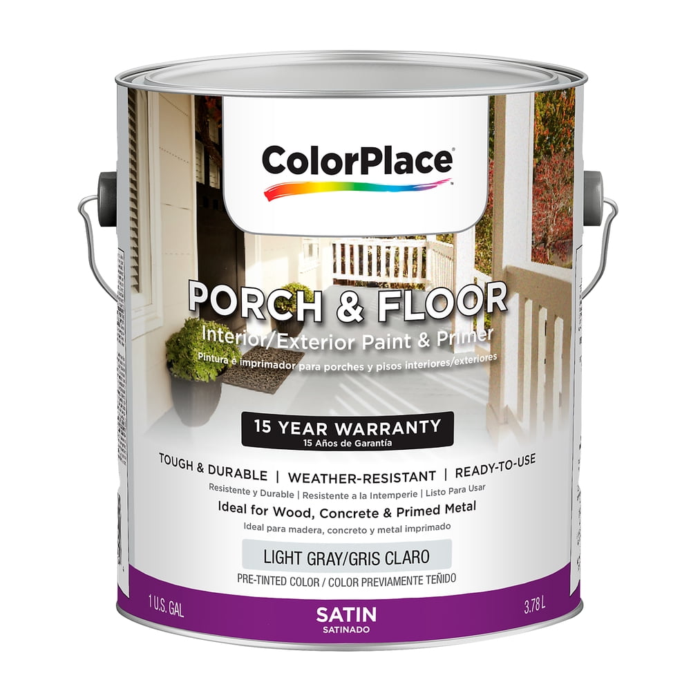 ColorPlace Satin Interior/Exterior Porch and Floor Light Gray Paint and