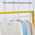 thumbnail image 5 of DSstyles Gold Clothing Rack,Industrial Pipe Clothing Rack with Wood Shelf, Large Space Metal Clothes Garment Rack on Wheels Ideal for Bedroom Living Room Boutique Use 59’’, 5 of 8