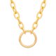 thumbnail image 1 of Gargantilla de cadena gruesa cubana punk, colgante de círculo dorado, collar de amistad entrelazado, simplicidad para mujeres y niñas, 1 of 4