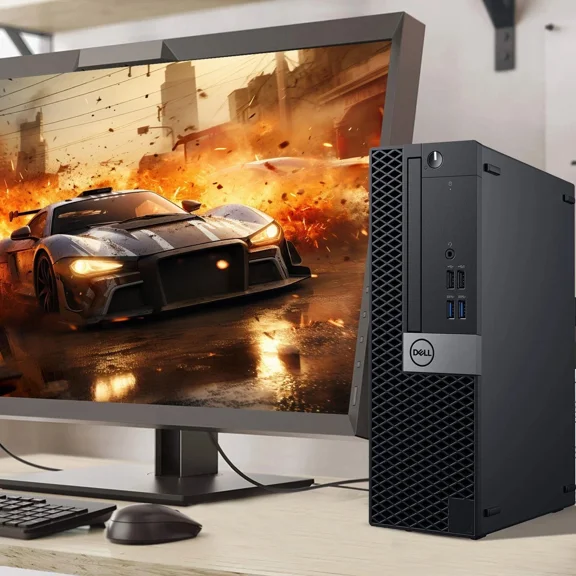 Restored Dell 3070 SFF Gaming PC | i5-8th Gen Processor | Nvidia GT 1030 GPU | 16GB DDR4 RAM | 128GB SSD 500GB HDD | WiFi Gaming Keyboard & Mouse | Windows 11 Pro Gaming PC Bundle (Refurbished)