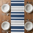 thumbnail image 6 of Navy Blue Grey Stripe Table Runner - 36 Inch Long, Kitchen Dining Table Runner Dresser Scarves, Farmhouse Minimalist Striped Farmhouse Decor for Coffee Tables Wedding Party Banquet, 6 of 8